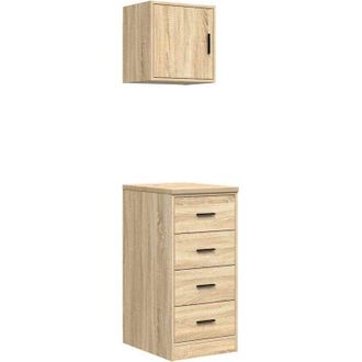 vidaXL Armarios 2 Uds Para Garaje Madera De Ingenier&iacute;a Roble Sonoma Vidaxl