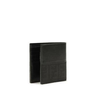 Fendi FF Jacquard Calf Leather Wallet - Black