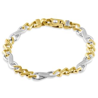 Pompeii3 Mens Figaro Link 14k Gold (40gram) or Platinum (65gram) 9.5mm Bracelet 8.25