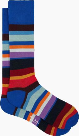 Paul Smith Mens PAUL SMITH MAREK STRIPE SOCK MULTI BLUE STRIPE - Size: 2.5/3/3.5/4/4.5/5/11.5/11/10.5/10/14.5/14/13.5/13/12.5/12/8.5/9/9.5/16/15.5/15/5.5/6/6.5
