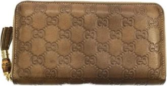 Gucci Pre-owned Wallets, male, Brown, Size: ONE SIZE Pre-owned Bamboo 308281 Long wallet (bi-fold)