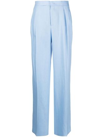Tagliatore Pantaloni a vita alta con pieghe - Blu