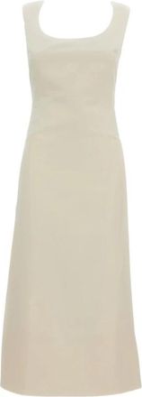 Jacquemus Tablier Jurk - Dames - Casual kleedjes - Beige - S - Polyester - Kleedjes