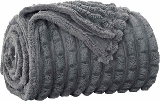vidaXL Manta Gris Oscuro 150 X 130 Cm 0.51 Kg Lana Vidaxl