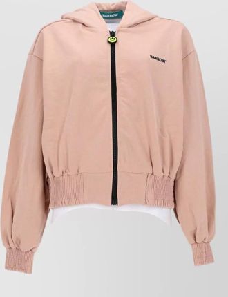 Barrow hooded zip jacket ribbed hem cuffs