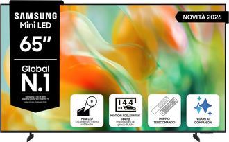 Samsung Mini Led Ai Tv 65 Ue65m80hauxzt 4k, Processore Nq4 Ai Gen2, 4k Upscaling, Color Booster Pro, Ots Lite, Metal Stream Design, Vision Ai Smart Tv, 2026