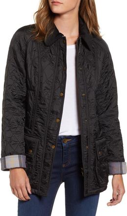 Barbour Beadnell Quilted Jacket in Black/black at Nordstrom, Size 12 Us