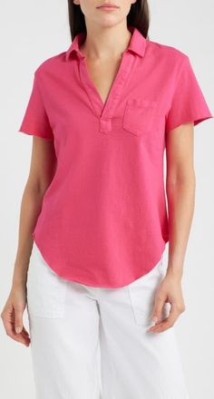 Frank & Eileen Cotton Jersey Polo in Znia at Nordstrom, Size X-Small