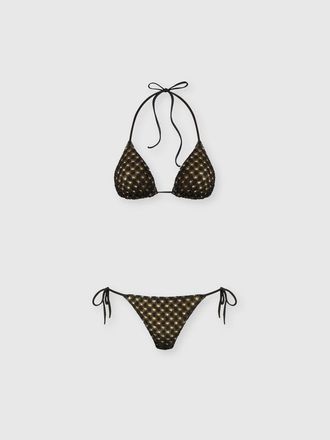 Missoni Triangle Bikini In Lam&eacute; Viscose With Raschel Workmanship in Black at Nordstrom, Size 36 It