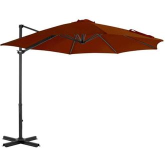 vidaXL Vidaxl - Sombrilla Jard&iacute;n Voladiza Con Palo De Aluminio Terracota 300 Cm