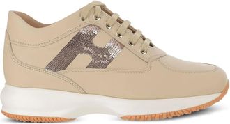 Hogan Low-top sneakers met pailletten - Beige
