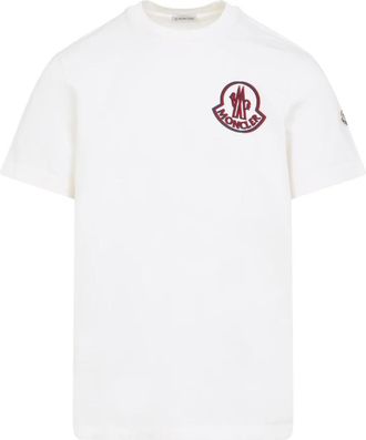 Moncler Tops, Heren, Wit, XL, Stijlvol T-shirt voor mannen