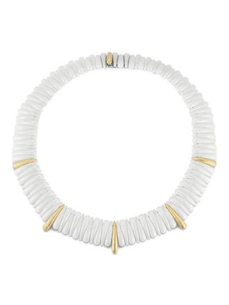 Roberto Demeglio 18kt yellow gold Artiglio necklace - women - 18kt Yellow Gold/ceramic - One Size - White