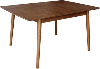 Sweeek Mesa de comedor rectangular extensible de madera, 4-6 plazas, nogal