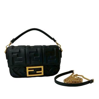 Fendi Pre-owned Fendi Mini Zucca Embossed Leather Baguette Satchel M79ZZ9YOTX2VSV98