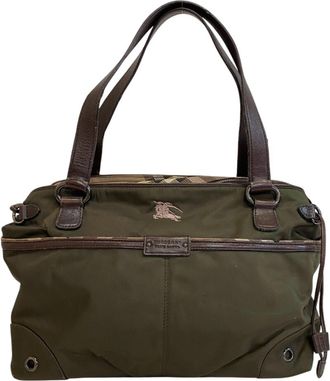 Burberry Green Khaki Nylon Tote Bag (Pre-Owned)