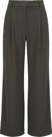 Patrizia Pepe Military Green High-Waisted Wide-Leg Pants