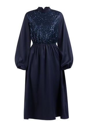 Usha jurk met lange mouwen nowles Dames marine