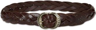 Fortela Woven Leather Studded Belt at Nordstrom, Size 90