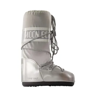 Moon Boot Schoenen, Dames, Grijs, 39 EU, Leer, Icon Glance Boots