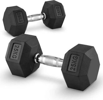 Trade Shop Trade Shop - Coppia Di Manubri In Vinile Da 25kg Ognuno Manubri Pesi Palestra Fitness Sport