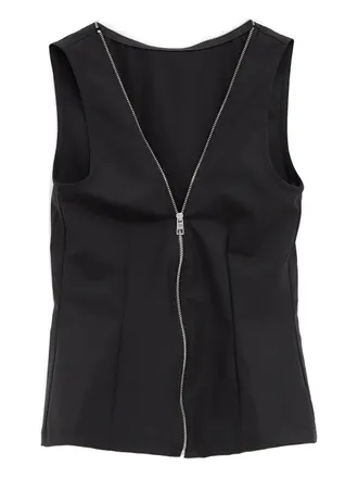 Paloma Wool Fase zip-up top - women - Recycled Polyester/RWS Virgin Wool/Spandex/Elastane - M - Black