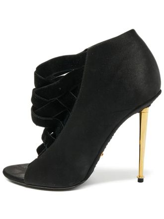 Tom Ford 110mm satin open-toe booties - Black