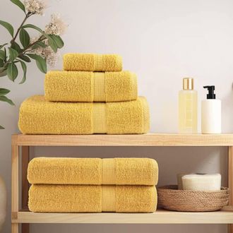 Berkfield Home Premium Towels SOLUND 10pcs Gold 100x200cm 600gsm