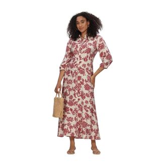 Moss Copenhagen Vildana 3/4 Overhemdjurk - Dames - Shirt Kleedjes - Veelkleurig - XS - Kleedjes