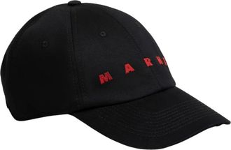 Marni Gabardine Baseball Cap - Heren - Petten - Zwart - S - Katoen - Accessoires
