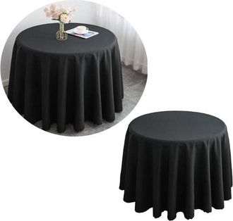 OEM Hule Redondo, Mantel Redondo, Manteles, Mantel Decorativo, &Oslash;200cm, Mantel De Jard&iacute;n, Mantel De Poli&eacute;ster, Decoraci&oacute;n Nupcial, Negro, 1 Pieza