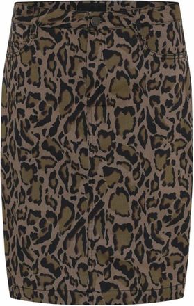 C.Ro Luipaardprint Rok - Ina Print - Dames - Korte rokken - Bruin - 2XL - Polyester - Rokken