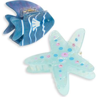 Frasier Sterling Tide Pool Set of 2 Claw Clips in Blue at Nordstrom