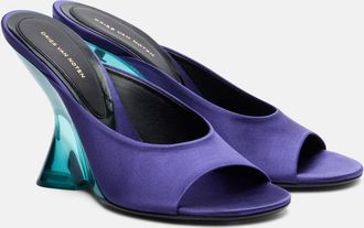 Dries Van Noten Satin wedge mules