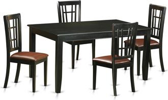East West Furniture 5 PcTable and chair set for 4-Table and 4 Chairs