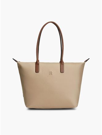 Tommy Hilfiger Womens Monogram Tote Bag - Horseradish
