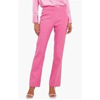 endless rose Womens Flat Front Trousers In Pink