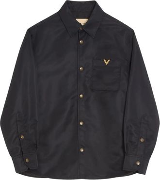 Valentino Nylon Shirt Jacket met VGold - Heren - Zomerjassen - Zwart - M - Nylon - Jassen