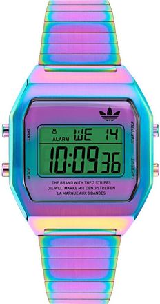 adidas AO Street Iridescent Digital Silicone Strap Watch at Nordstrom