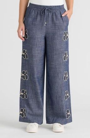 NVLT Embroidered Drawstring Pants in Denim Blue at Nordstrom Rack, Size X-Large