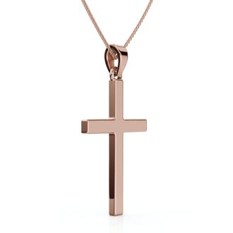 Pompeii3 14k Gold Polished Cross Pendant Necklace & 18 14k Chain