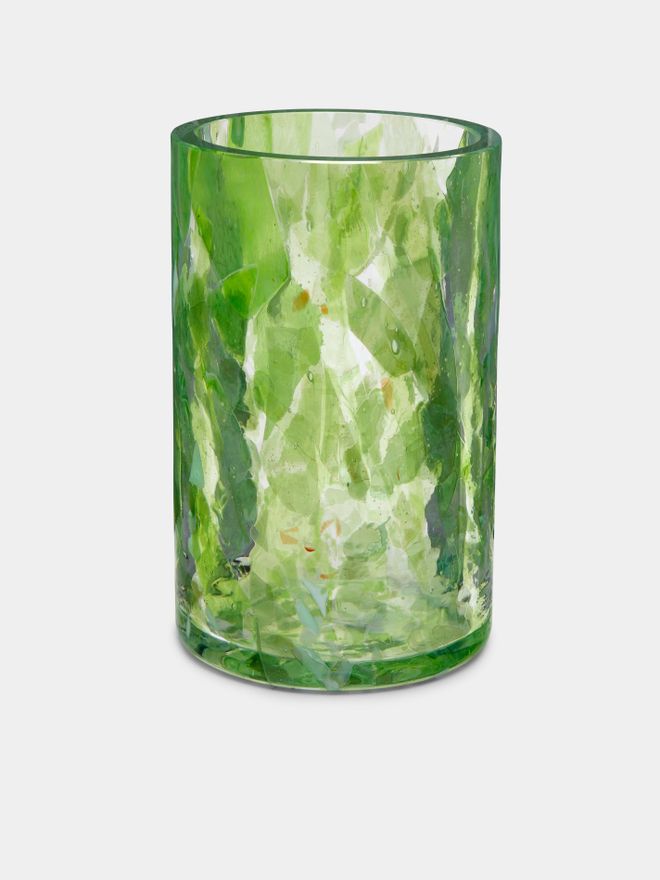 Jade Hand-Blown Murano Glass Vase (8in/20cm)
