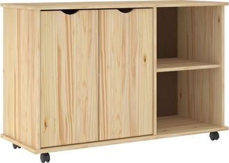 vidaXL Gabinete Rodante Con Rueda Marr&oacute;n 100 X 39 X 65,5 Cm Vidaxl