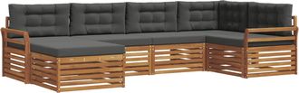 vidaXL Conjunto De Sof&aacute;s De Exterior 6 Uds. Natural Y Antracita Vidaxl