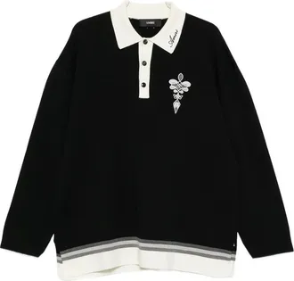 Amiri Logo-embroidered Striped-trim Polo Shirt
