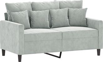 vidaXL Sof&aacute; De 2 Plazas De Terciopelo Gris Claro 120 Cm Vidaxl