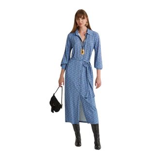 Maliparmi Shirt Dresses, female, Blue, Size: XS Mali Stones Jersey Dress