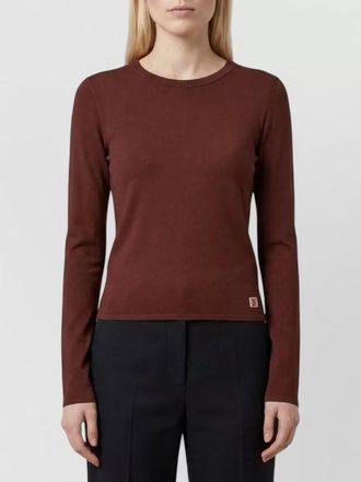 Saint Laurent ribbed sheer fitted long-sleeve top