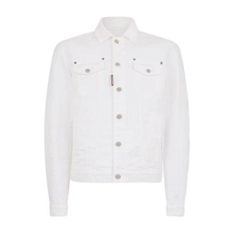 Dsquared2 Denim Jackets, male, White, Size: M Denim Jacket