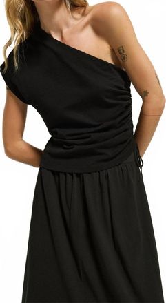 Nation Ltd Jaylen Asymmetrical Tee In Jet Black